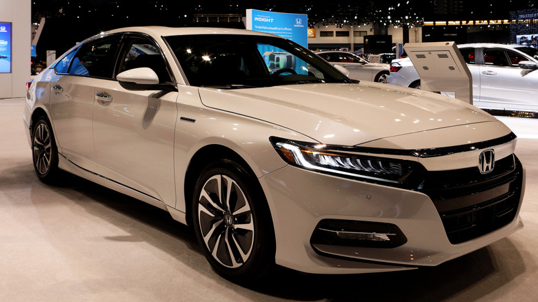 A Honda Accord hybrid on display at the Chicago Auto Show