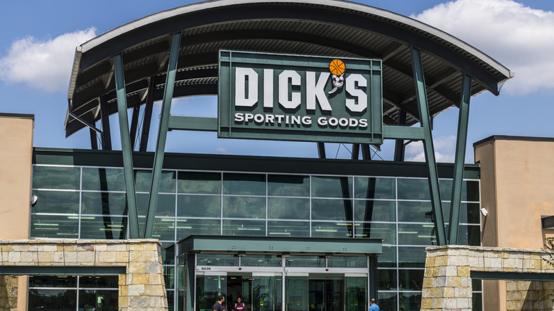 Exterior sign of a sporting goods storefront