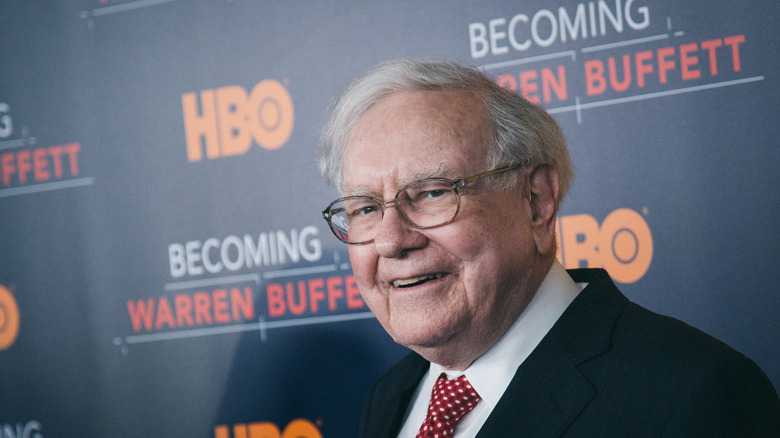 Warren Buffett on a red carpet